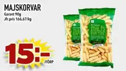 Din Mat Garant majskorvar erbjuda