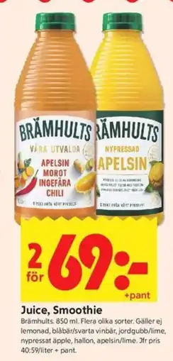ICA Kvantum Brämhluts juice, smoothie erbjuda