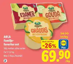 Lidl Arla familje-favoriter ost erbjuda