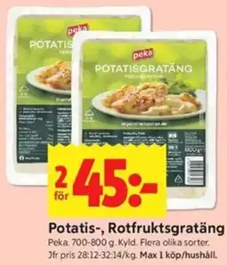ICA Kvantum Peka Potatis-, Rotfruktsgratäng erbjuda