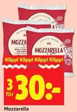ICA Kvantum Ica Mozzarella erbjuda