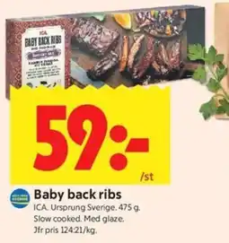 ICA Kvantum Ica baby back ribs erbjuda
