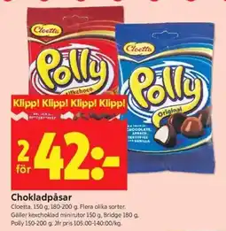 ICA Kvantum Cloetta Chokladpåsar erbjuda