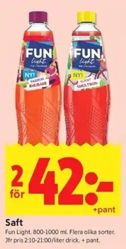 ICA Kvantum Fun Light Saft erbjuda