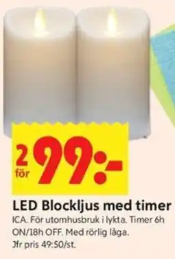 ICA Kvantum ICA LED Blockljus med timer erbjuda
