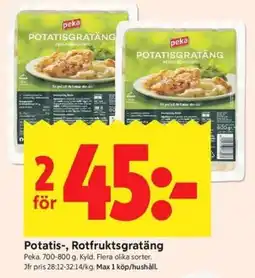 ICA Kvantum Peka potatis-, rotfruktsgratäng erbjuda