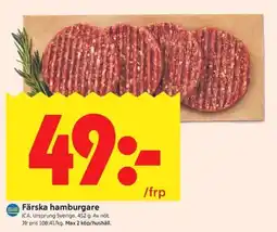 ICA Kvantum Färska hamburgare erbjuda