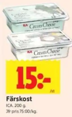 ICA Kvantum Ica cream cheese erbjuda