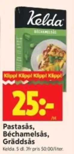 ICA Kvantum Kelda pastasås, béchamelsås, gräddsås erbjuda