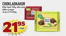 Nelins Ritter Sport chokladkakor erbjuda