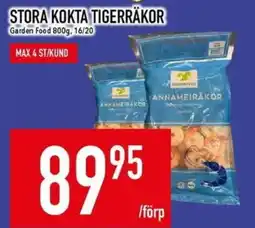 Matdax Garden Food stora kokta tigerräkor erbjuda