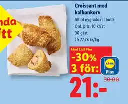 Lidl Croissant med kalkonkorv erbjuda
