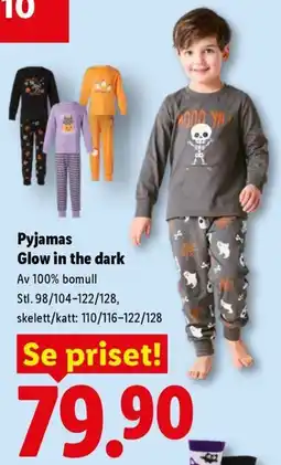 Lidl Pyjamas Glow in the dark erbjuda