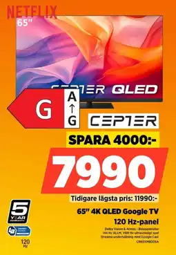 Power Cepter 4k qled google tv erbjuda