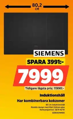 Power Siemens induktionshäll erbjuda