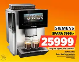 Power Siemens kaffemaskin smart dual bean-system erbjuda