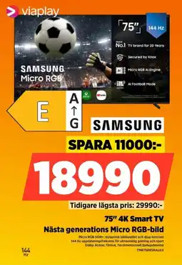 Power Samsung 75" 4K Smart TV erbjuda