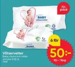 DollarStore Hudvård baby våtservetter erbjuda