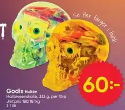 DollarStore Godis Hultén Halloweenskalle erbjuda