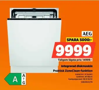 Power AEG integrerad diskmaskin erbjuda