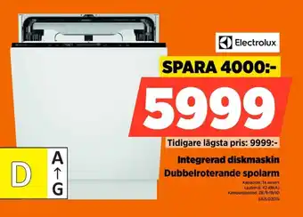 Power Electrolux integrerad diskmaskin erbjuda
