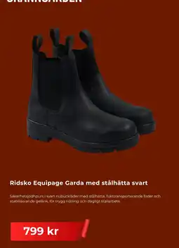 Granngården Ridsko Equipage Garda med stålhatta svart erbjuda