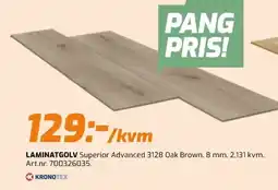 Bolist Kronotex laminatgolv superior advanced 3128 oak brown erbjuda