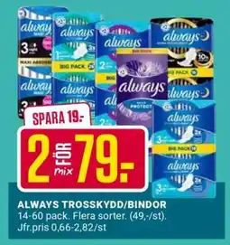 ÖoB ALWAYS TROSSKYDD/BINDOR erbjuda