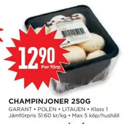 Willys Champinjoner 250g erbjuda