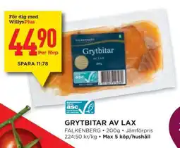 Willys GRYTBITAR AV LAX erbjuda