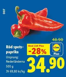 Lidl Röd spets-paprika erbjuda