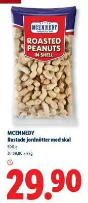 Lidl MCENNEDY Rostade jordnötter med skal erbjuda