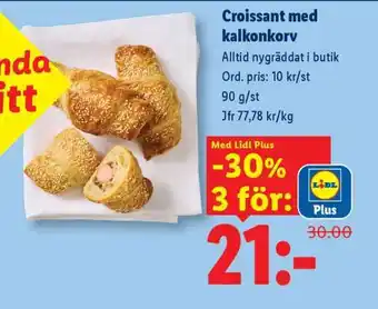 Lidl Croissant med kalkonkorv erbjuda