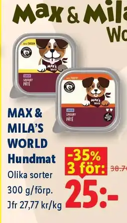 Lidl MAX & MILA’S WORLD Hundmat erbjuda