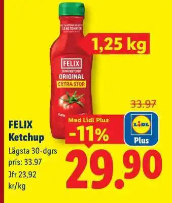 Lidl Felix ketchup erbjuda