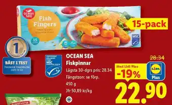 Lidl OCEAN SEA Fiskpinnar erbjuda