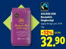 Lidl GOLDEN SUN Basmatiris långkornigt erbjuda