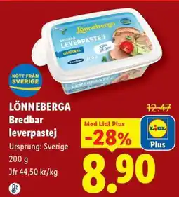 Lidl Lönneberga bredbar leverpastej erbjuda