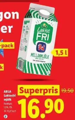 Lidl ARLA Laktosfri mjölk erbjuda