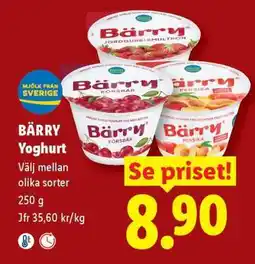 Lidl Bärry yoghurt erbjuda