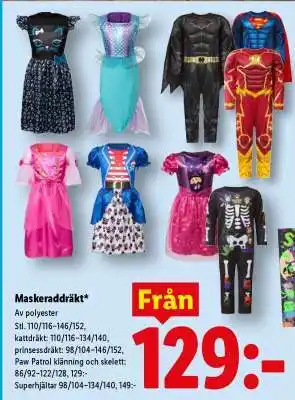Lidl MASKERADDRÄKT erbjuda