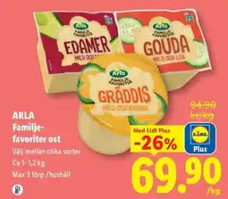 Lidl Arla familjefavoriter ost erbjuda