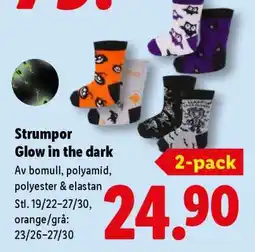 Lidl Strumpor Glow in the dark erbjuda