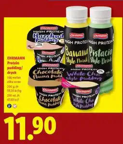Lidl EHRMANN Protein pudding/dryck erbjuda