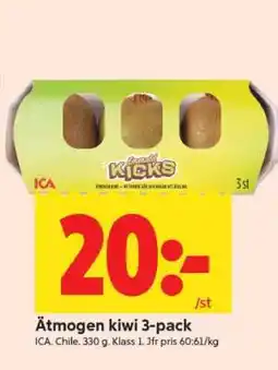 ICA Supermarket Ätmogen kiwi 3-pack erbjuda