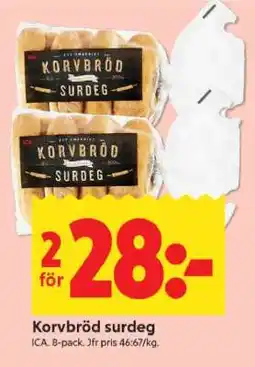 ICA Supermarket Korvbröd surdeg erbjuda