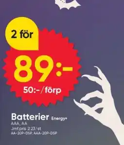 DollarStore Batterier Energy+ erbjuda