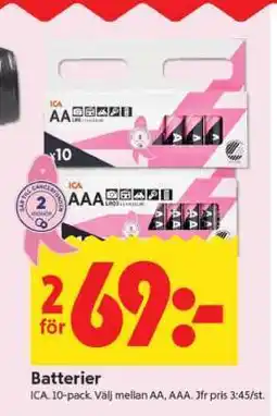 ICA Supermarket BATTERIER erbjuda