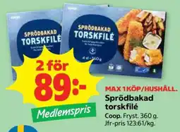 Stora Coop SPRÖDBAKAD TORSKFILÉ erbjuda