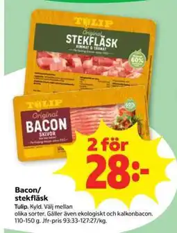 Stora Coop BACON, STEKFLÄSK erbjuda